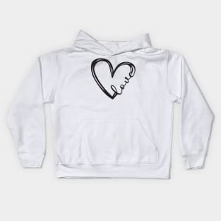 Black Love Heart Kids Hoodie